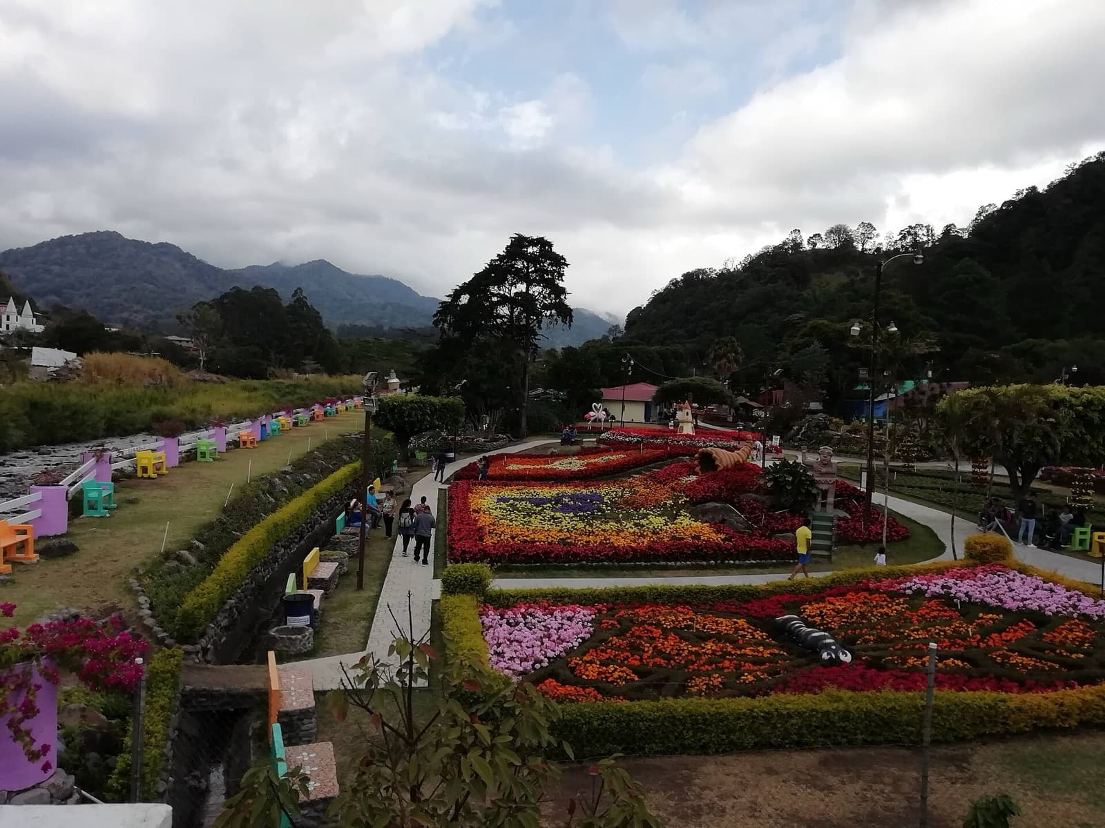 Flower beds in bloom at the Feria de las Flores y del Café, Boquete